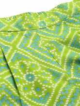 Crop top with back tie and plazzo pants in Lime Green